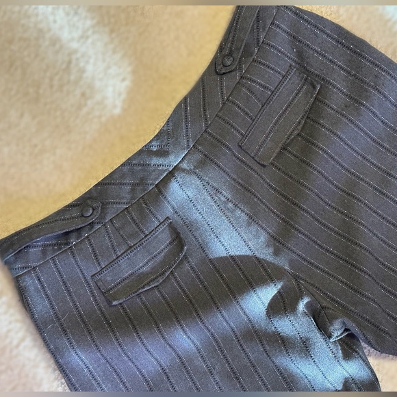 Wool Feel (but not wool) Dark Gray Slacks with Silver Thread Detail - Picture 6 of 12